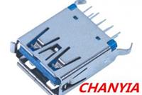 单层USB-AF母座3.0款180度直插式9pin-DIP双弯脚直插MATE8突破式