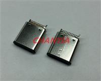 USB3.1公头Type-C冲压套装夹板式双面24pin带固定夹板脚亮面镀镍