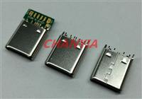 拉伸款USB3.1公头4pin夹板适配USB2.0标准PCBA带固定脚亮面镍逐检