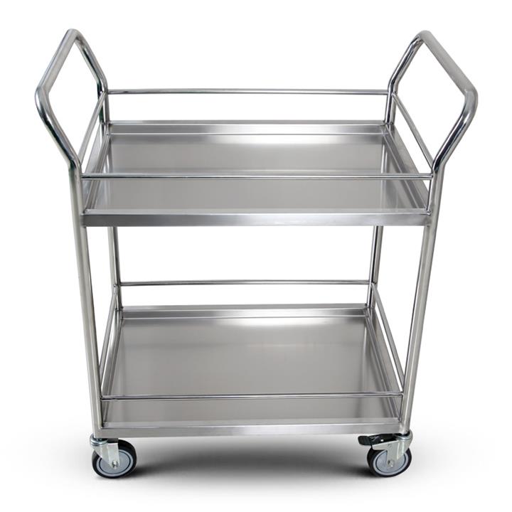 兆庭不锈钢双层推车医疗推车实验室手推车仪器车餐车拉货车