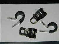 供应包EPDM橡胶R型管卡，R型黑色包胶线管卡子