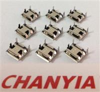 厦门micro-USB母座B型四插脚5pin亮面镀镍牢固度S级不松动优质铜