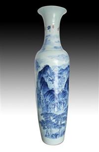 江西青花瓷厚实陶瓷大花瓶，景德镇陶瓷，青花瓷大花瓶