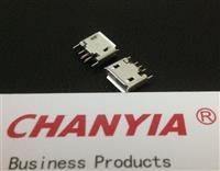 福永micro-USB母座厂家直插式180度立式接口雾面哑光翘边端子圆针