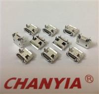 micro-USB母座厂家牛角型7.2-4.85mm跨度一体式折压式角度平整K